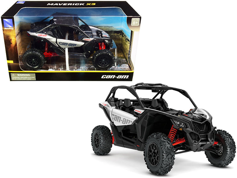 CAN-AM Maverick X3 ATV Hyper Silver and Red 1/18 Diecast Model by New Ray  free shipping USA