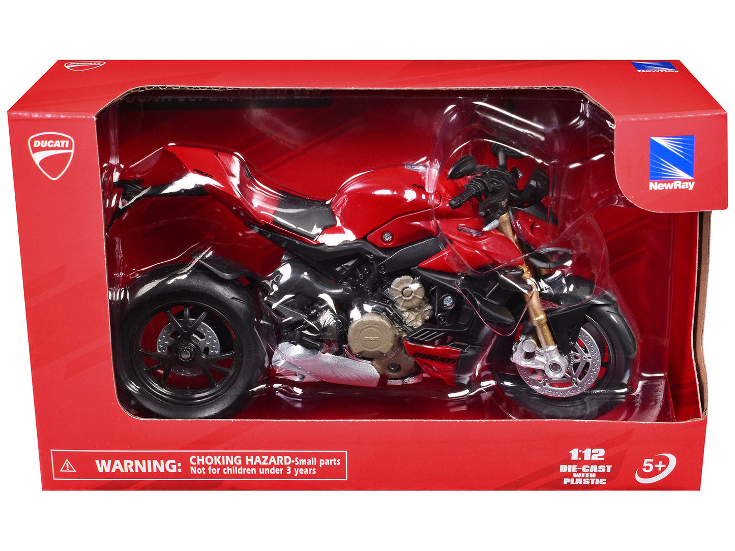 Ducati Supernaked V4S Motorcycle Red 1/12 Diecast Motorcycle Model by New Ray  free shipping USA