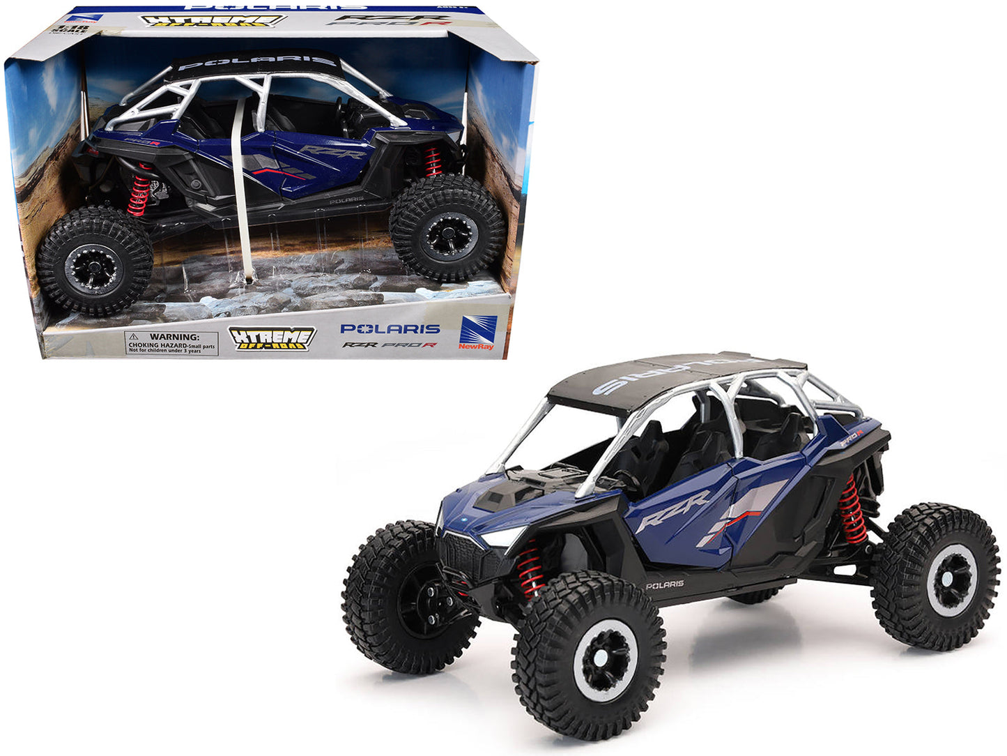 Polaris RZR Pro R UTV Blue with Black Top "Xtreme Off-Road" Series 1/18 Diecast Model by New Ray  free shipping USA