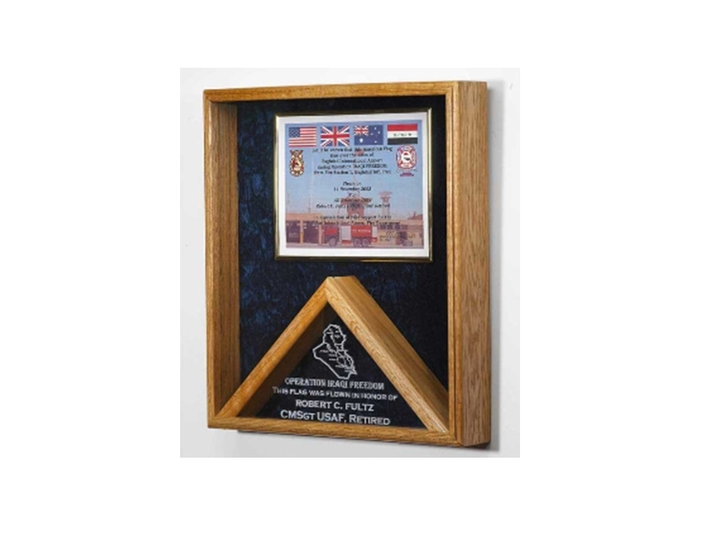 Flag case, Shadow Box - Oak
