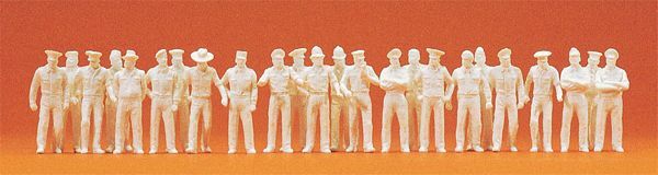 Preiser 16345 HO Scale Unpainted Figure Set Uniformed People