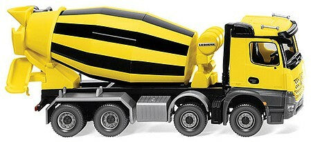Wiking 68149 HO Scale Mercedes-Benz Arocs Cement Mixer Truck - Assembled -- Yellow, Black
