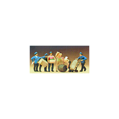 Preiser 10016 HO Scale Delivery Men w/Loads pkg(6)