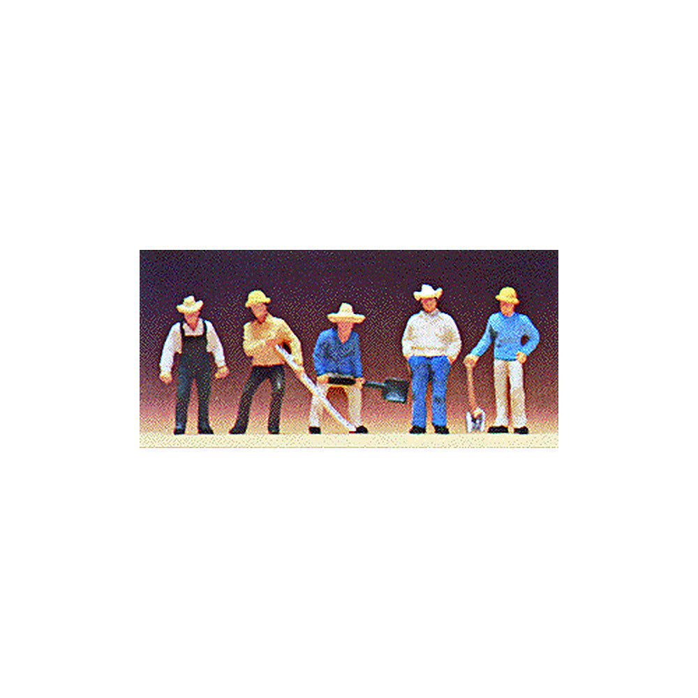 Preiser 10031 HO Scale Railroad Personnel Track Workers pkg(5)