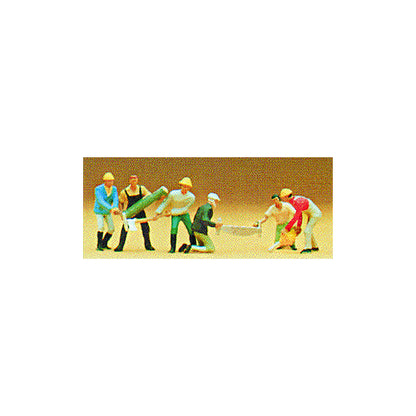 Preiser 10042 HO Scale People Working Lumberjacks pkg(6)