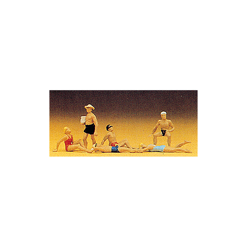 Preiser 10071 HO Scale Recreation & Sports Bathers Reclining pkg(6)