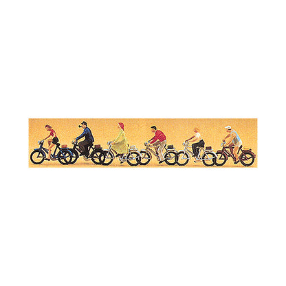 Preiser 10091 HO Scale Recreation & Sports Bike Riders w/Bicycles