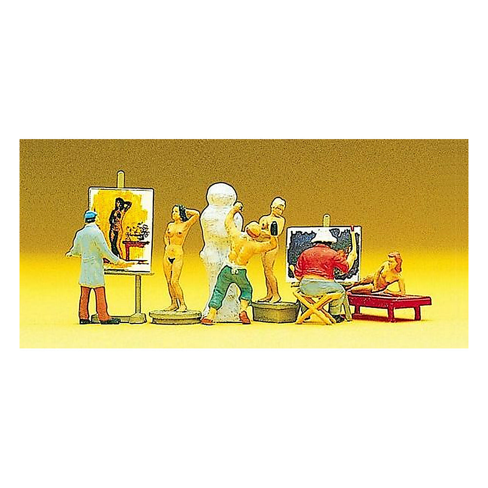 Preiser 10106 HO Scale People Working Artists, Models & Nudes pkg(6)