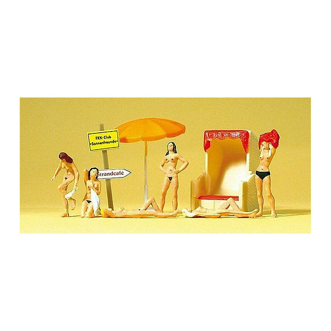Preiser 10107 HO Scale Recreation & Sports Nude Sunbathers