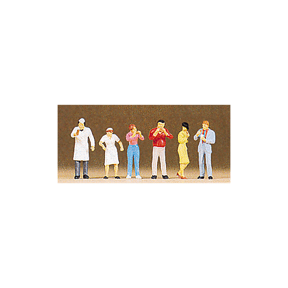 Preiser 10109 HO Scale Working People People at Sales Trailer pkg(6)