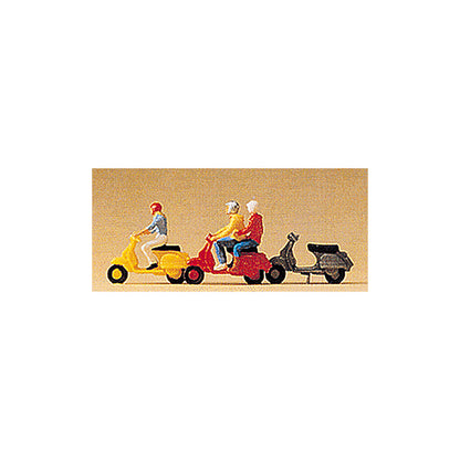 Preiser 10128 HO Scale Recreation & Sports Motor Bikes & Rider Set