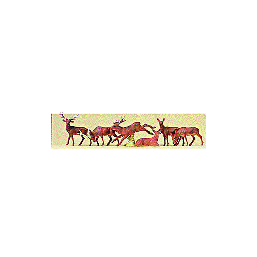 Preiser 10179 HO Scale Animal Figures Stags & Does pkg(6)