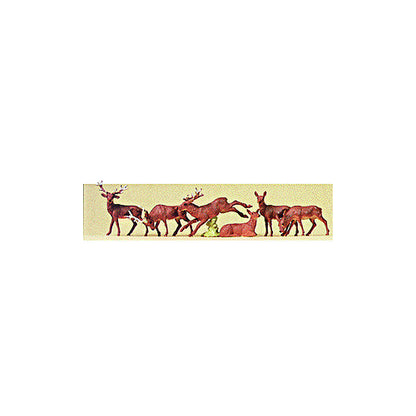 Preiser 10179 HO Scale Animal Figures Stags & Does pkg(6)