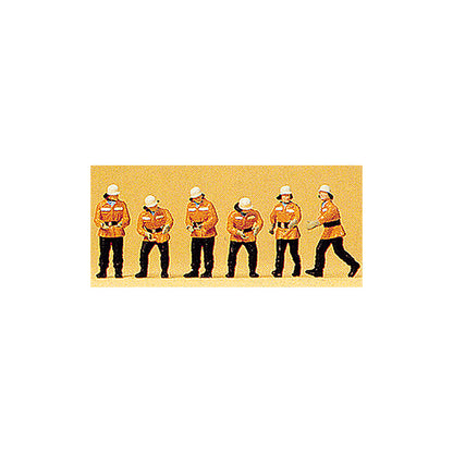 Preiser 10242 HO Scale Firemen In Action pkg(6)