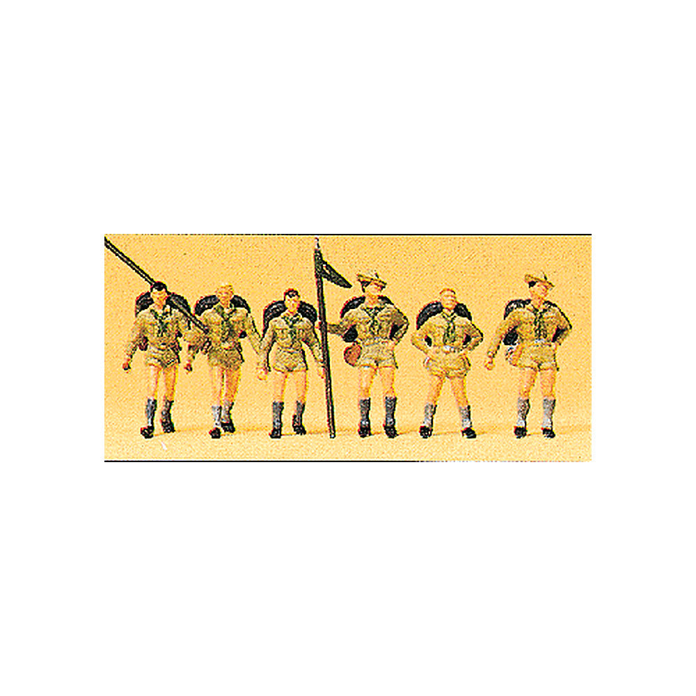 Preiser 10260 HO Scale Recreation & Sports Boy Scouts pkg(6)