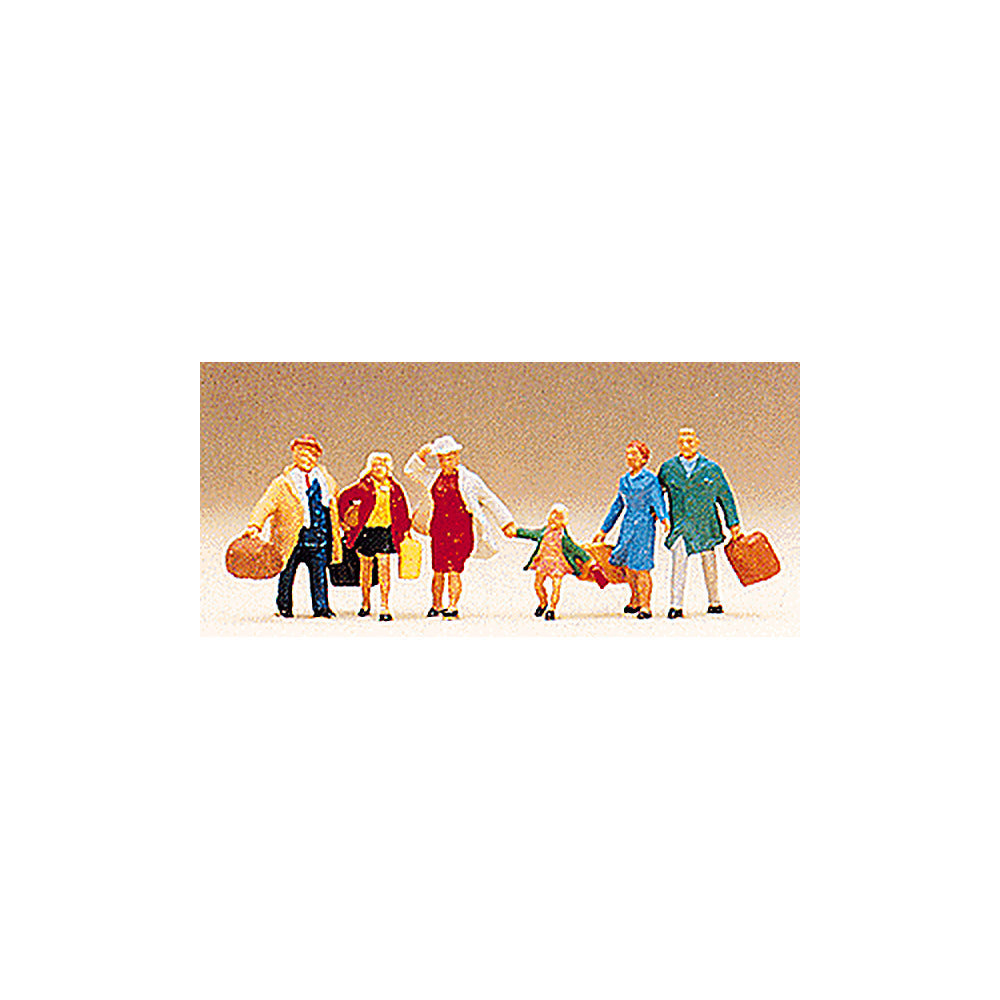 Preiser 10281 HO Scale Passengers Travelers w/Luggage