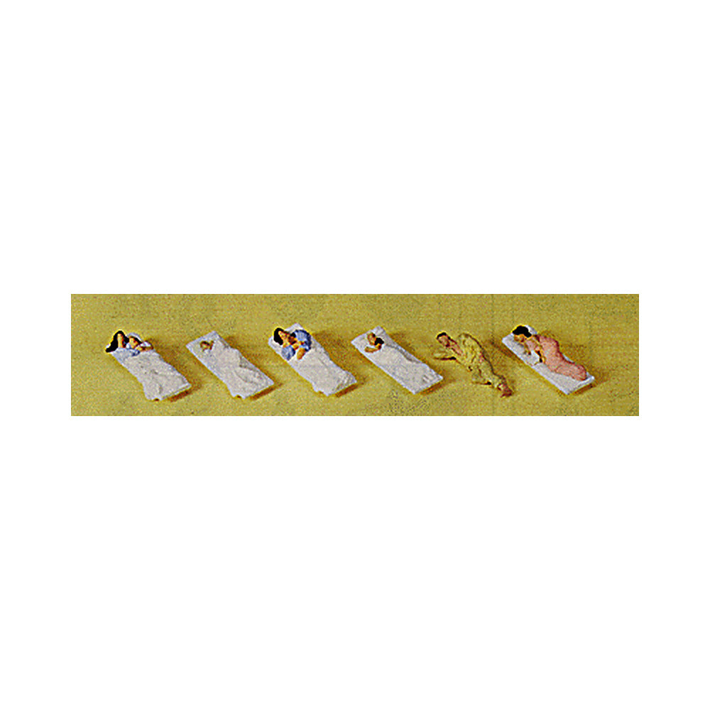 Preiser 10300 HO Scale Passengers Sleeping pkg(6)