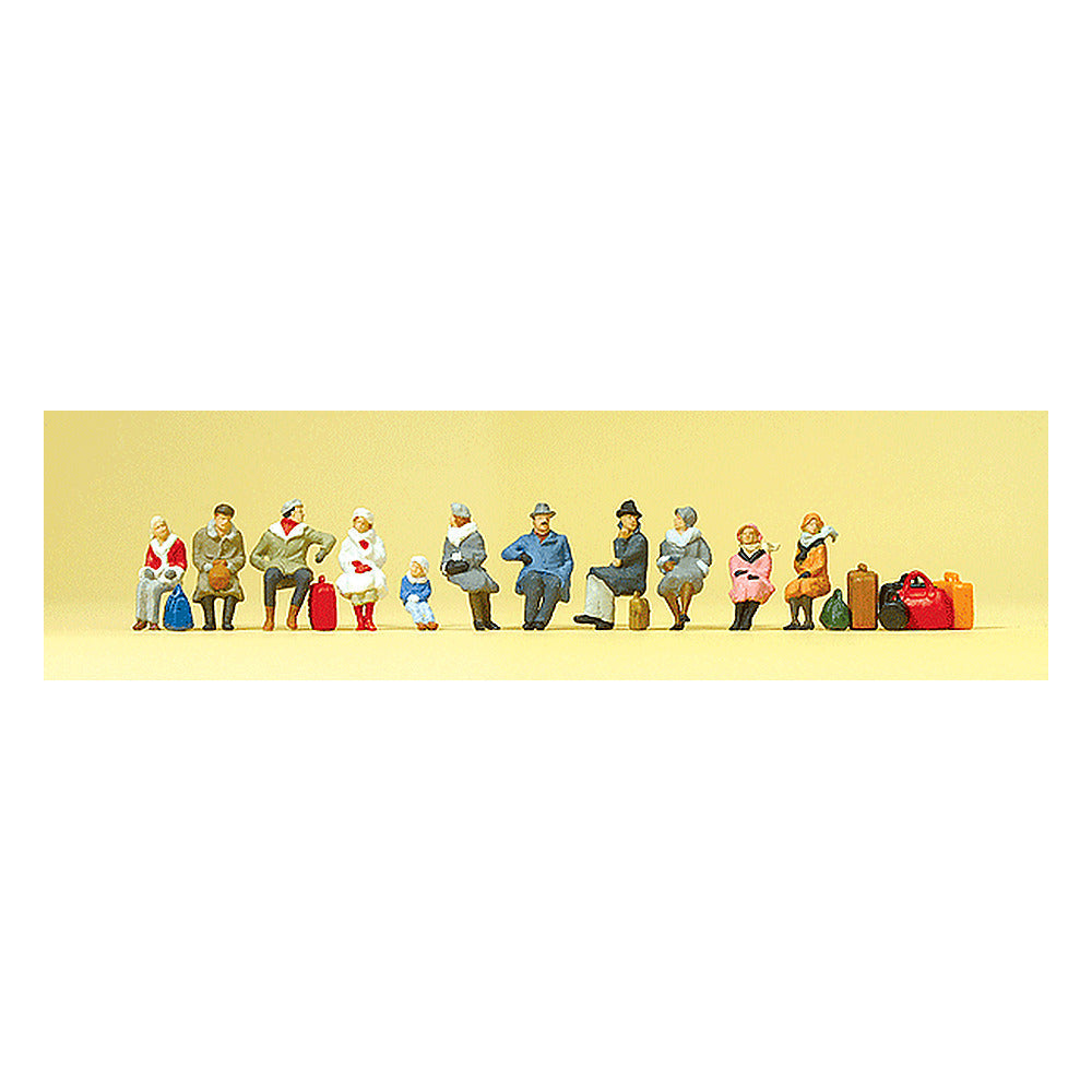 Preiser 10317 HO Scale Seated Passengers in Winter Clothes pkg(11)