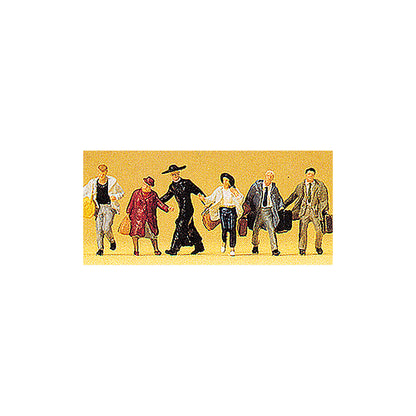 Preiser 10327 HO Scale Passengers Hurrying pkg(6)