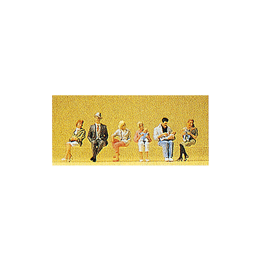 Preiser 10332 HO Scale Pedestrians Seated People pkg(6)
