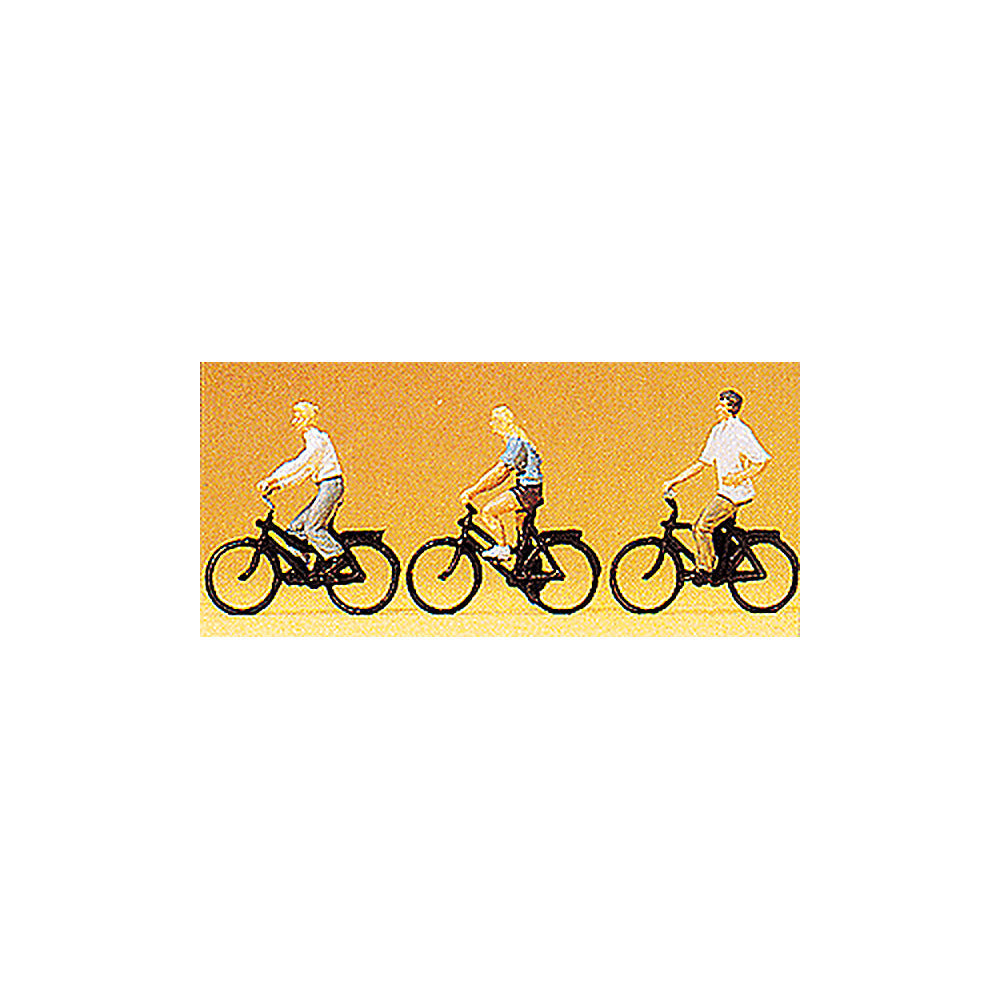 Preiser 10336 HO Scale Sports & Recreation Cyclists pkg(3)
