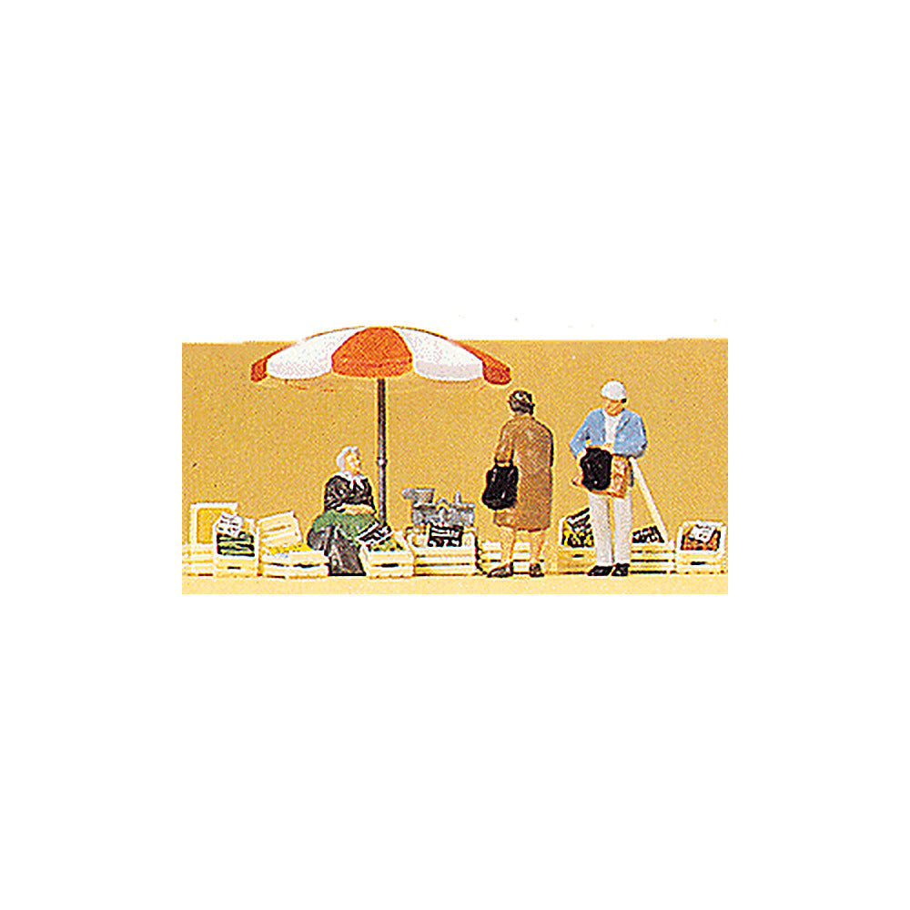 Preiser 10337 HO Scale Vendors Market Stall