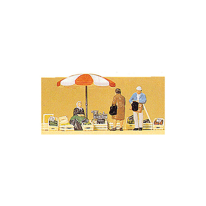 Preiser 10337 HO Scale Vendors Market Stall
