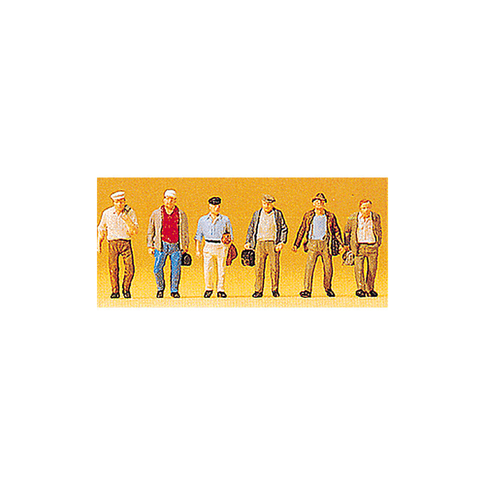 Preiser 10366 HO Scale Spectators Male Commuters pkg(6)