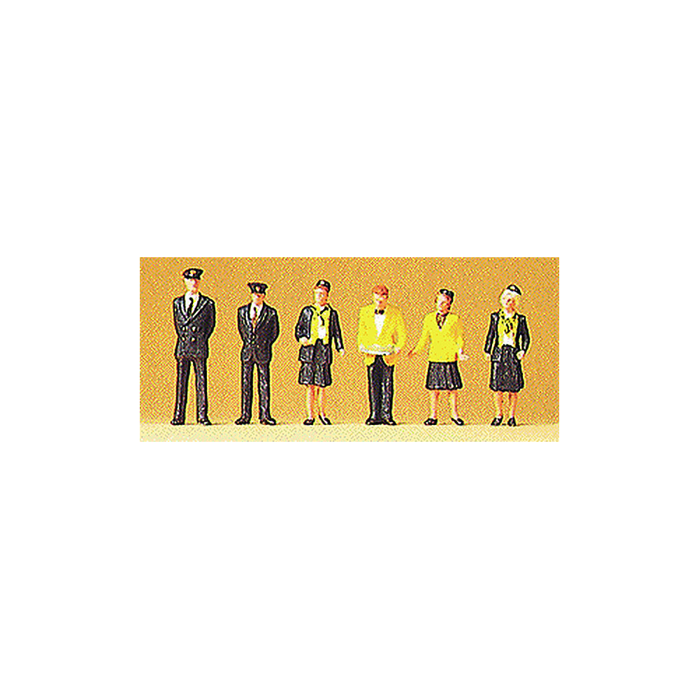 Preiser 10375 HO Scale Railway Personnel Wearing Black & Yellow