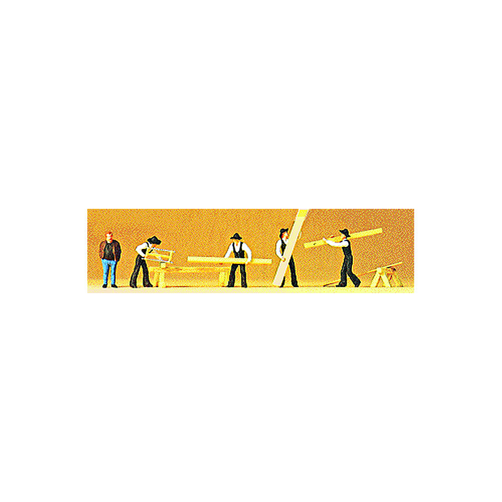 Preiser 10376 HO Scale People Working Carpenters & Accessories pkg(5)