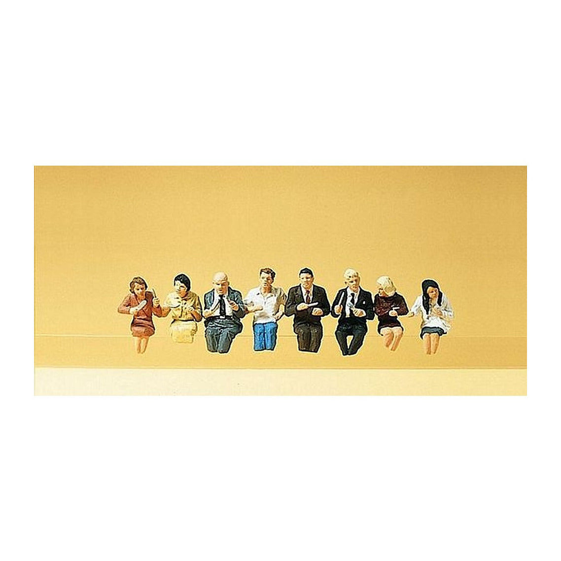 Preiser 10391 HO Scale Sitting and Eating pkg(8)