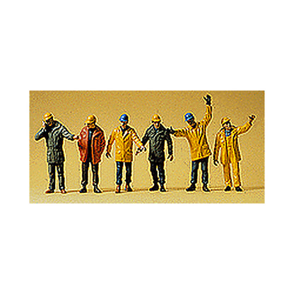 Preiser 10423 HO Scale People Working Modern Workmen w/Outdoor Gear