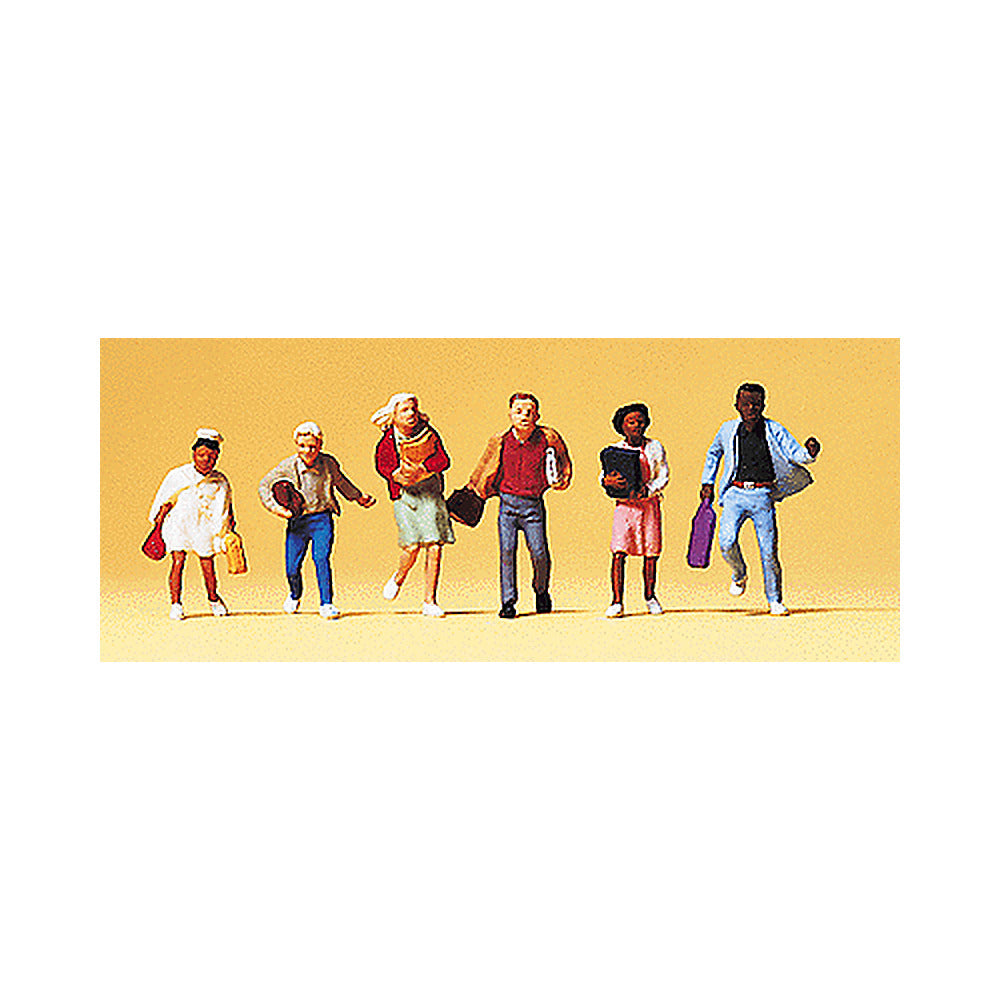 Preiser 10476 HO Scale Pedestrians School Children pkg(6)