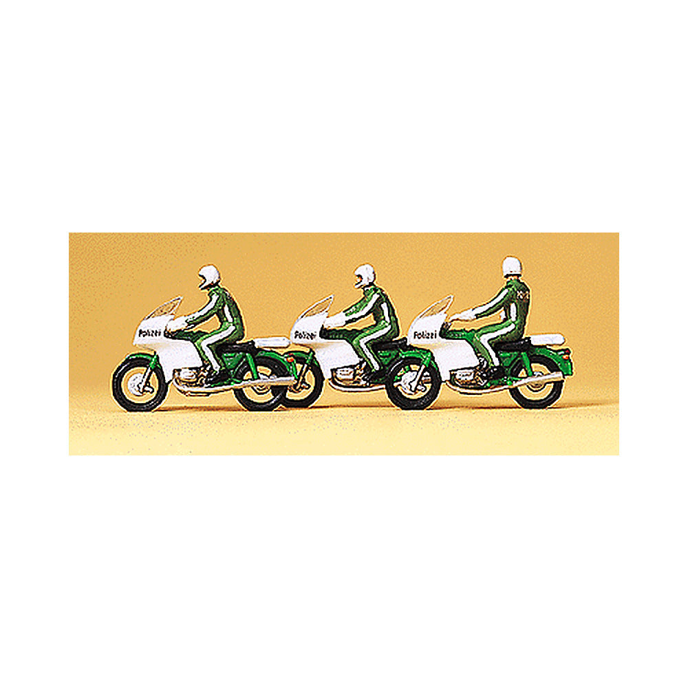 Preiser 10489 HO Scale Law Enforcement Officers Police On Motorcycles