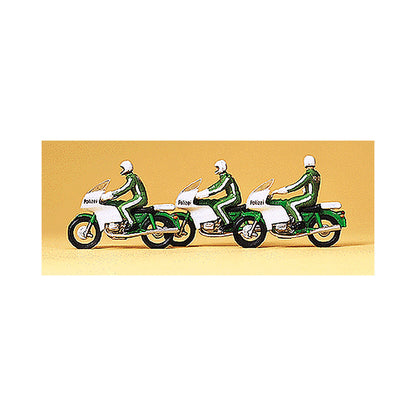 Preiser 10489 HO Scale Law Enforcement Officers Police On Motorcycles