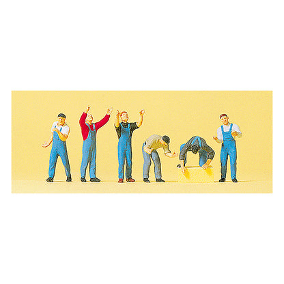 Preiser 10497 HO Scale People Working Scaffolders pkg(6)