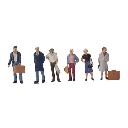 Preiser 10504 HO Scale Passengers Standing pkg(6)