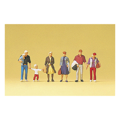 Preiser 10517 HO Scale Pedestrians Walking Travelers #2 pkg(6)