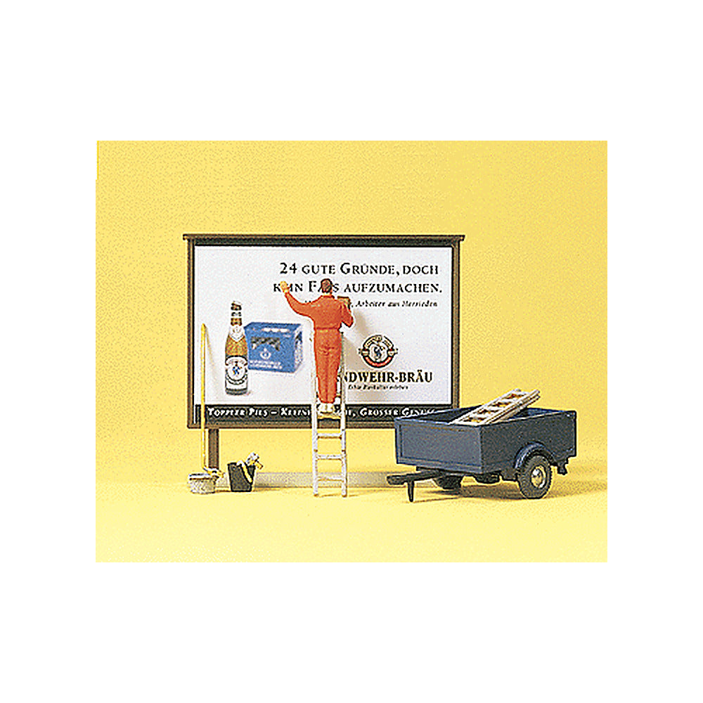 Preiser 10526 HO Scale Working People Worker On Ladder, Putting