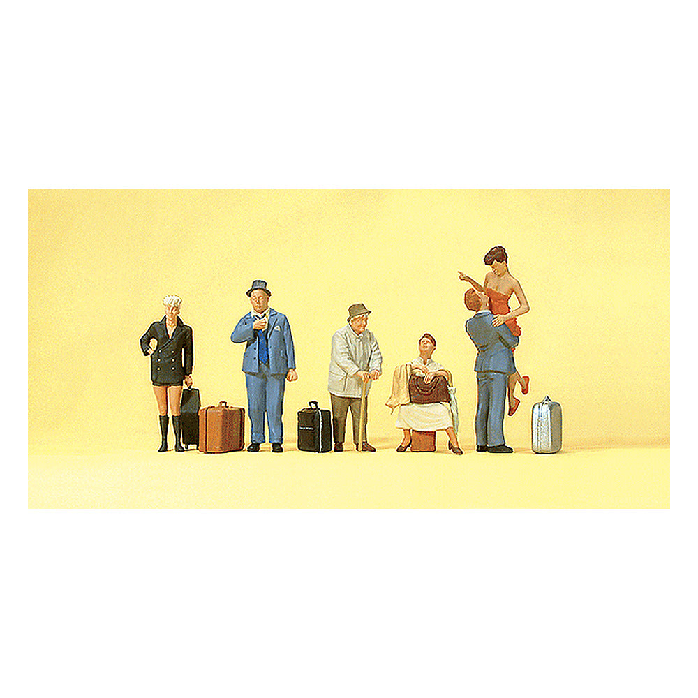 Preiser 10540 HO Scale Travelers With Luggage pkg(6)