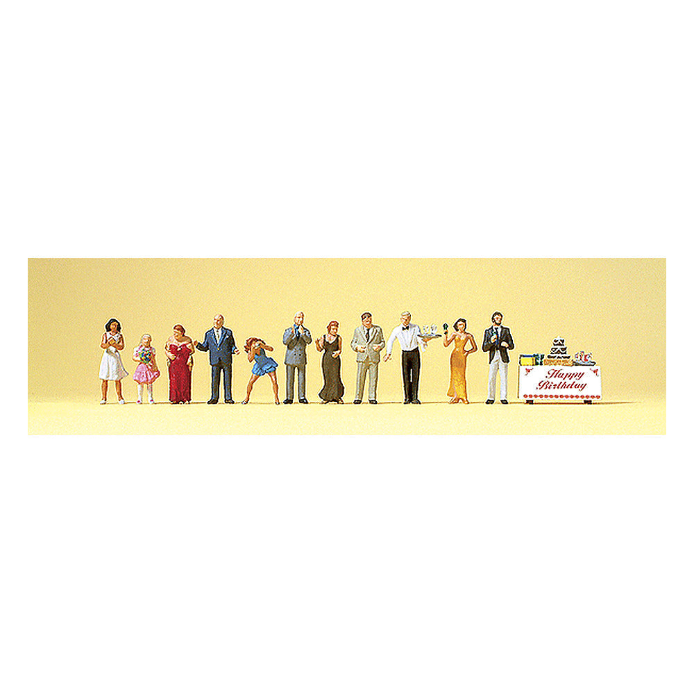 Preiser 10554 HO Scale Pedestrians Birthday Party Goers pkg(12)