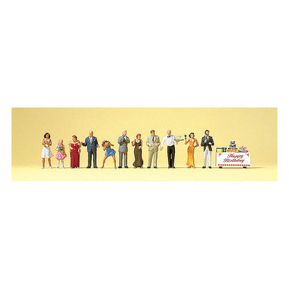 Preiser 10554 HO Scale Pedestrians Birthday Party Goers pkg(12)