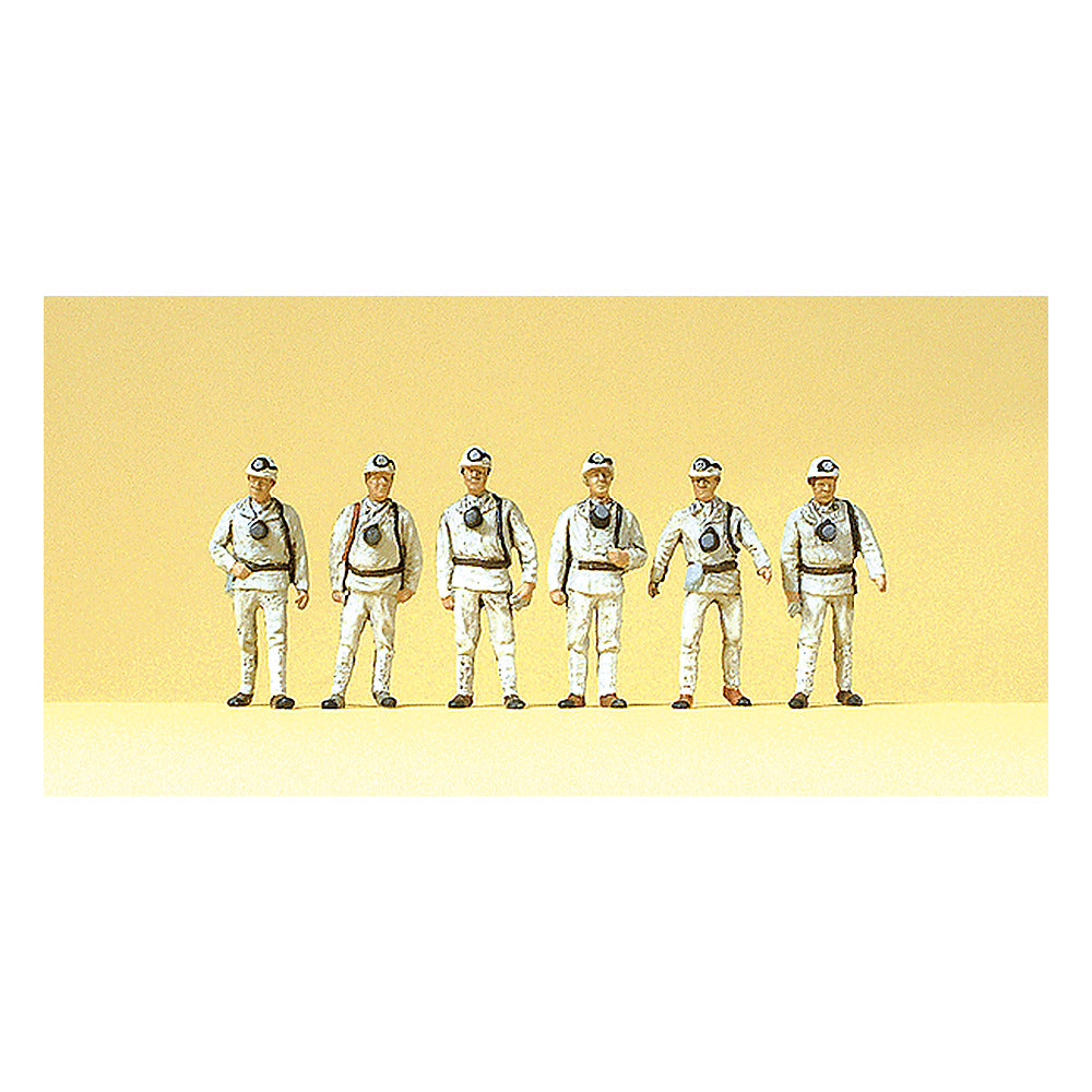 Preiser 10555 HO Scale Working People Miners w/Masks pkg(6)