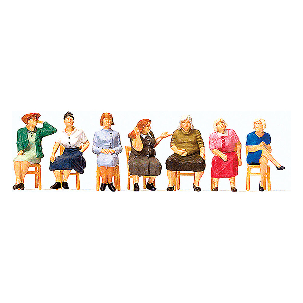Preiser 10580 HO Scale Pedestrians Waiting Women Sitting on Chairs