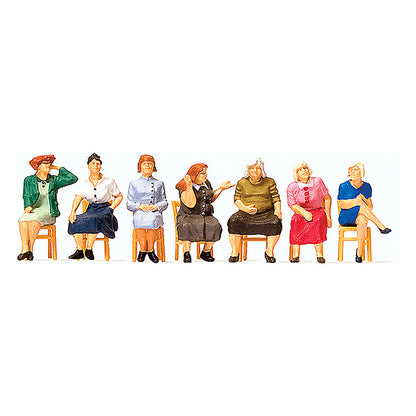 Preiser 10580 HO Scale Pedestrians Waiting Women Sitting on Chairs