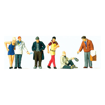 Preiser 10591 HO Scale Pedestrians On the Street pkg(6)