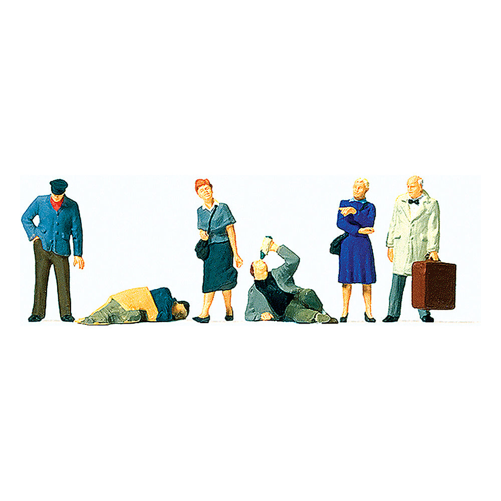 Preiser 10592 HO Scale Passengers At the Train Station pkg(6)