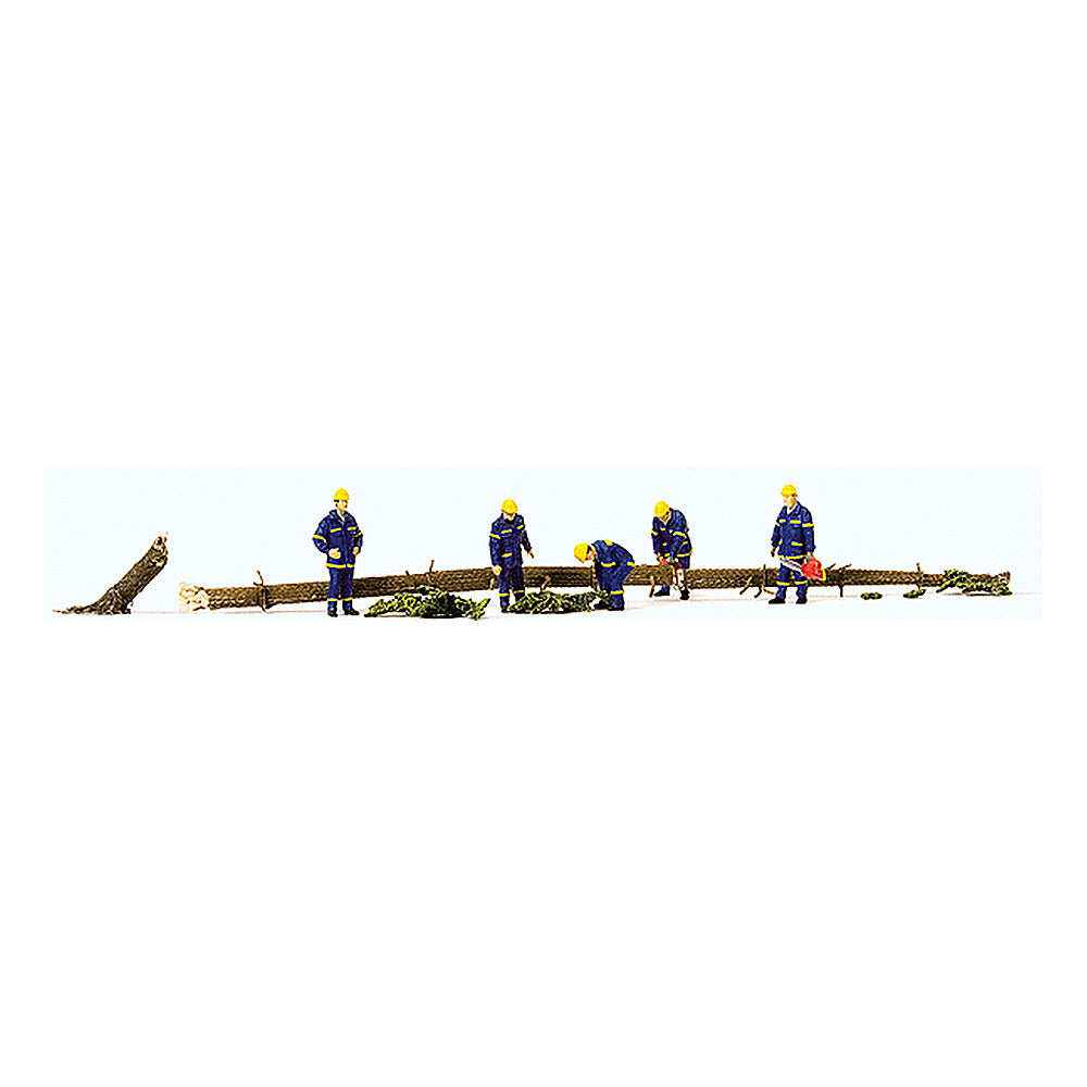 Preiser 10609 HO Scale Emergency THW Workers Clearing the Road 5 Men