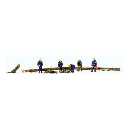 Preiser 10609 HO Scale Emergency THW Workers Clearing the Road 5 Men