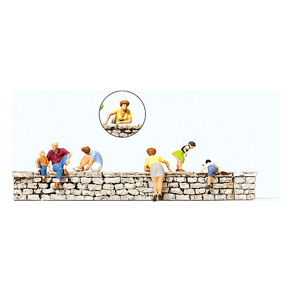 Preiser 10615 HO Scale Sitting/Leaning on a Wall pkg(6)